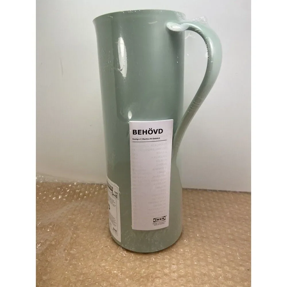 Ikea Bhvod Vacuum Flask Light Green Beige 34 oz With Tags